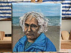 miniature oil painting on linen canvas