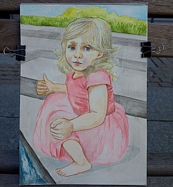 Aquarelle (watercolour) portrait